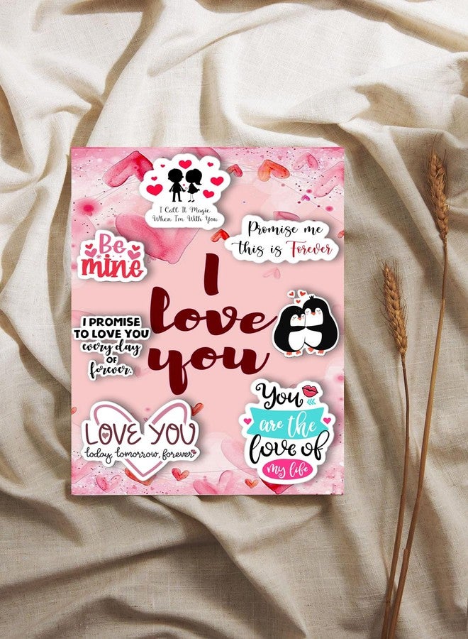 PICKKART Romantic Love Card, Pink Watercolour Design, Greeting Card (I Love You) - Image 3